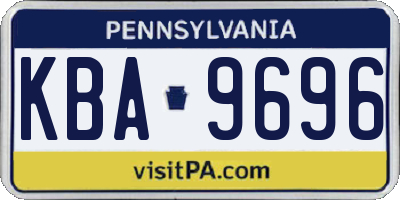 PA license plate KBA9696