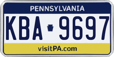 PA license plate KBA9697