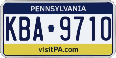 PA license plate KBA9710