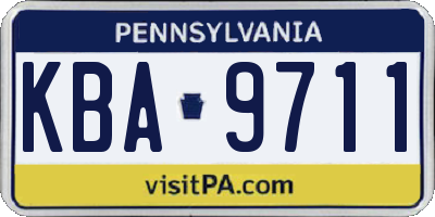 PA license plate KBA9711