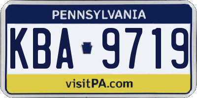 PA license plate KBA9719