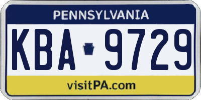 PA license plate KBA9729