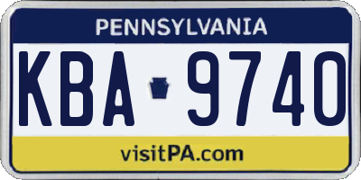 PA license plate KBA9740