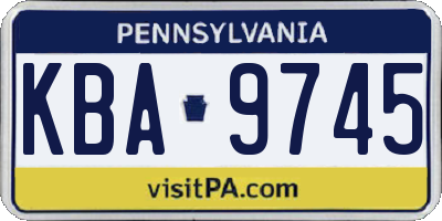 PA license plate KBA9745