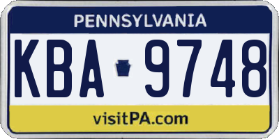 PA license plate KBA9748