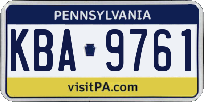 PA license plate KBA9761