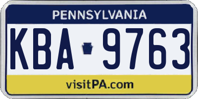 PA license plate KBA9763