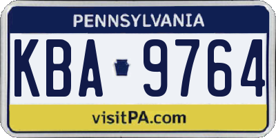 PA license plate KBA9764