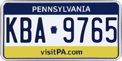 PA license plate KBA9765