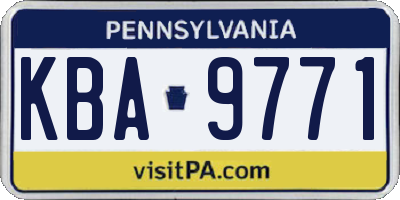 PA license plate KBA9771