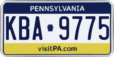 PA license plate KBA9775