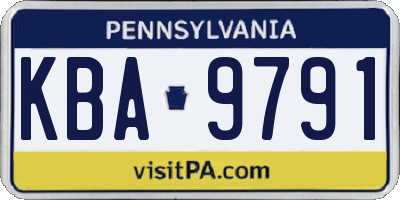 PA license plate KBA9791
