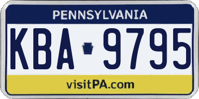 PA license plate KBA9795