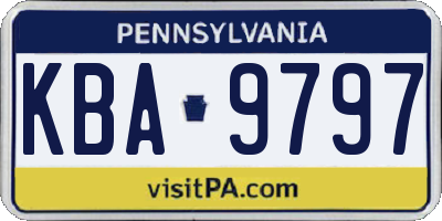 PA license plate KBA9797
