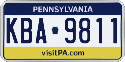 PA license plate KBA9811
