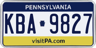PA license plate KBA9827