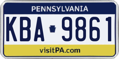 PA license plate KBA9861