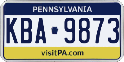 PA license plate KBA9873