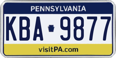 PA license plate KBA9877
