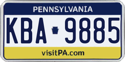 PA license plate KBA9885