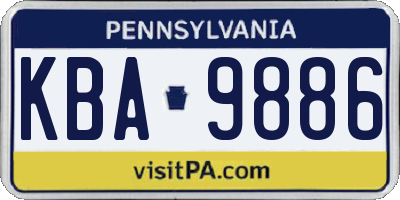 PA license plate KBA9886