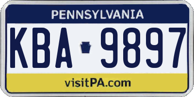 PA license plate KBA9897