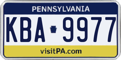 PA license plate KBA9977