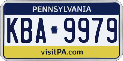 PA license plate KBA9979