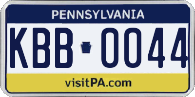 PA license plate KBB0044