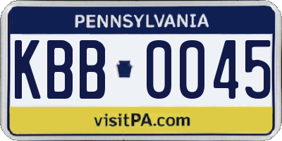PA license plate KBB0045