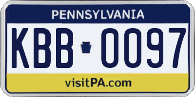 PA license plate KBB0097