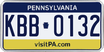 PA license plate KBB0132
