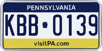PA license plate KBB0139