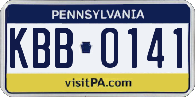 PA license plate KBB0141