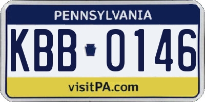PA license plate KBB0146