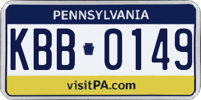PA license plate KBB0149