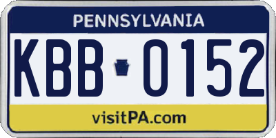 PA license plate KBB0152