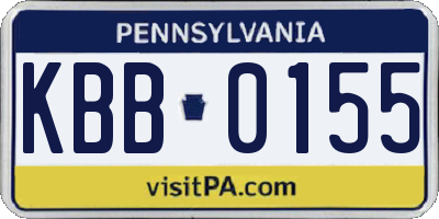 PA license plate KBB0155