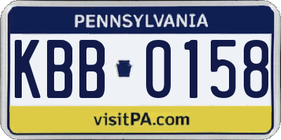 PA license plate KBB0158