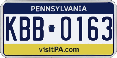 PA license plate KBB0163