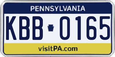 PA license plate KBB0165