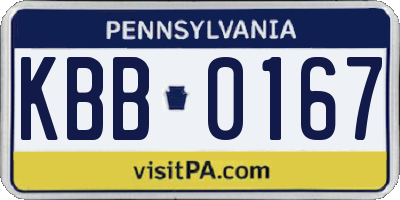 PA license plate KBB0167