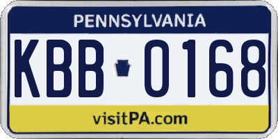 PA license plate KBB0168
