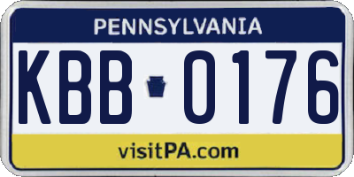 PA license plate KBB0176