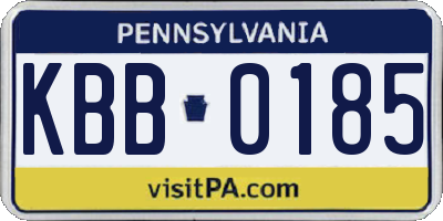 PA license plate KBB0185