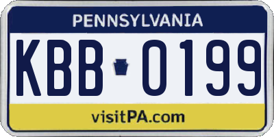 PA license plate KBB0199