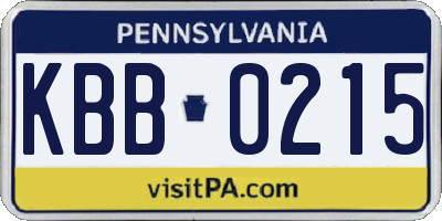 PA license plate KBB0215
