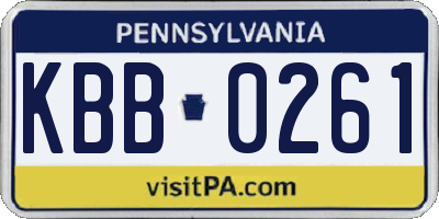 PA license plate KBB0261