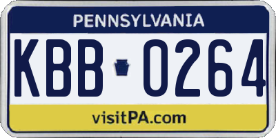PA license plate KBB0264