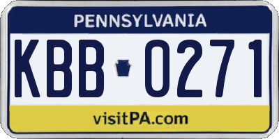 PA license plate KBB0271